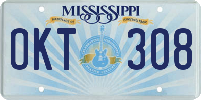 MS license plate OKT308