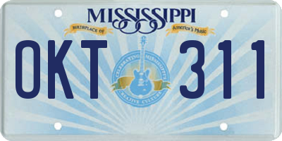 MS license plate OKT311