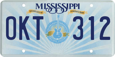 MS license plate OKT312