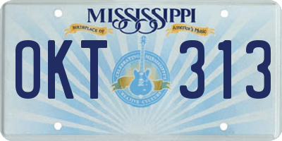 MS license plate OKT313