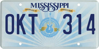 MS license plate OKT314