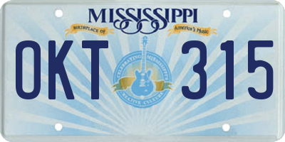 MS license plate OKT315