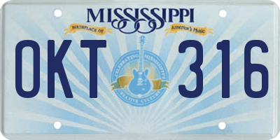 MS license plate OKT316