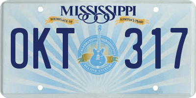 MS license plate OKT317