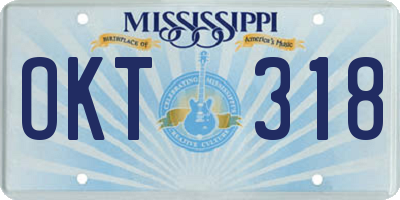 MS license plate OKT318