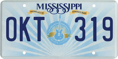 MS license plate OKT319