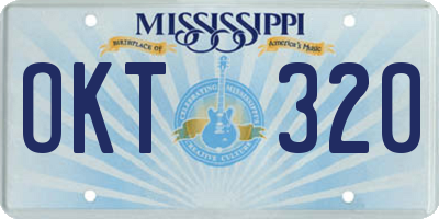 MS license plate OKT320