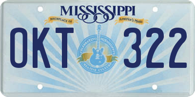 MS license plate OKT322
