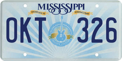 MS license plate OKT326