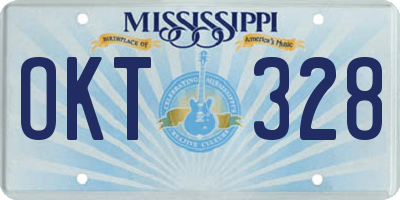 MS license plate OKT328