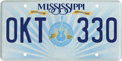 MS license plate OKT330