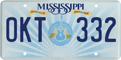 MS license plate OKT332