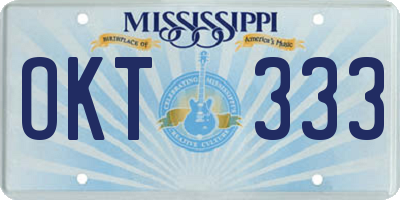 MS license plate OKT333