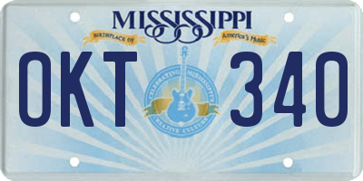 MS license plate OKT340
