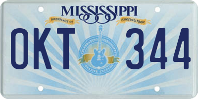 MS license plate OKT344