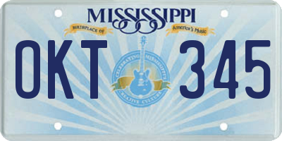 MS license plate OKT345