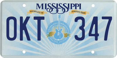 MS license plate OKT347