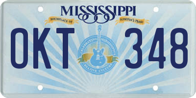 MS license plate OKT348