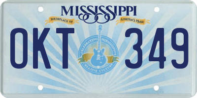 MS license plate OKT349
