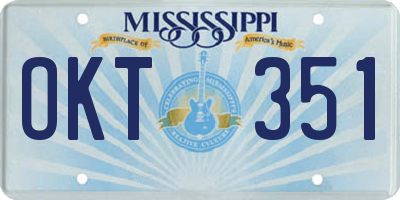 MS license plate OKT351