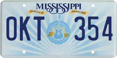 MS license plate OKT354