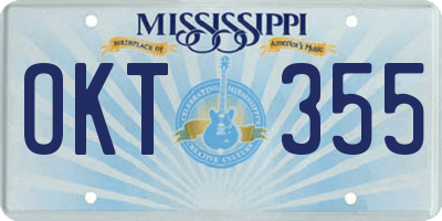 MS license plate OKT355