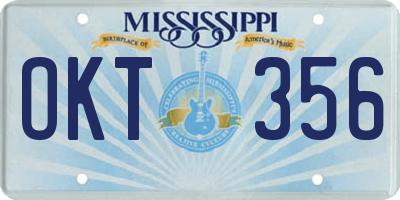 MS license plate OKT356