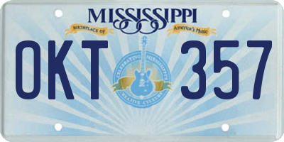 MS license plate OKT357