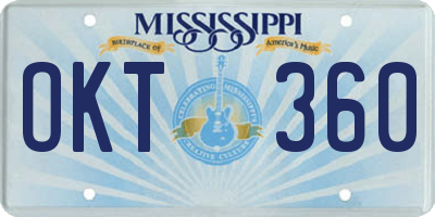 MS license plate OKT360