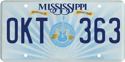 MS license plate OKT363