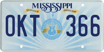 MS license plate OKT366