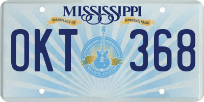 MS license plate OKT368