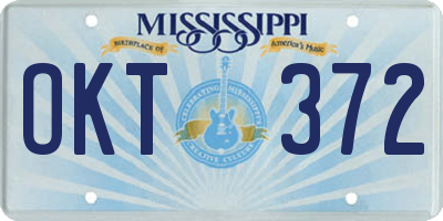 MS license plate OKT372
