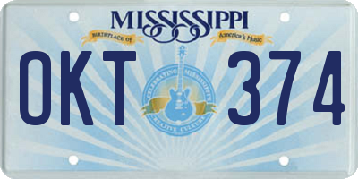 MS license plate OKT374