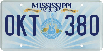MS license plate OKT380