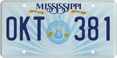 MS license plate OKT381