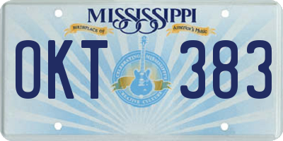 MS license plate OKT383