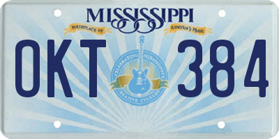 MS license plate OKT384