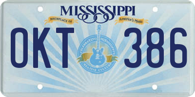 MS license plate OKT386