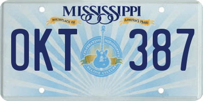 MS license plate OKT387