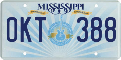 MS license plate OKT388