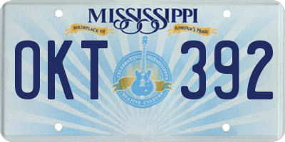MS license plate OKT392