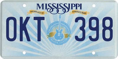 MS license plate OKT398