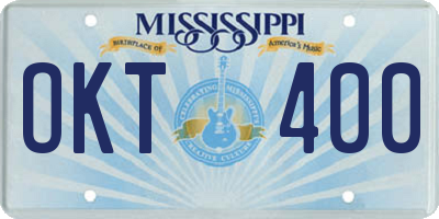 MS license plate OKT400
