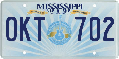 MS license plate OKT702