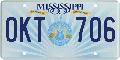 MS license plate OKT706