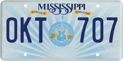 MS license plate OKT707