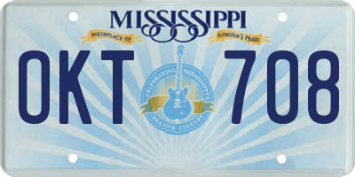 MS license plate OKT708