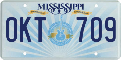 MS license plate OKT709