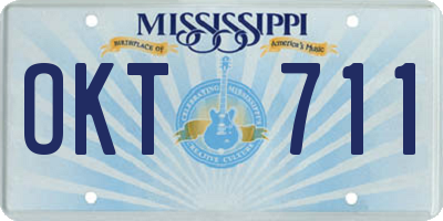 MS license plate OKT711